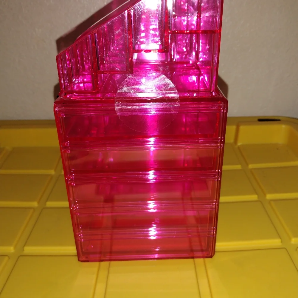 JUICY COUTURE STACKÀBLE COSMETIC ORGANIZER CLEAR PINK JUICY COUTURE ORGANIZER
